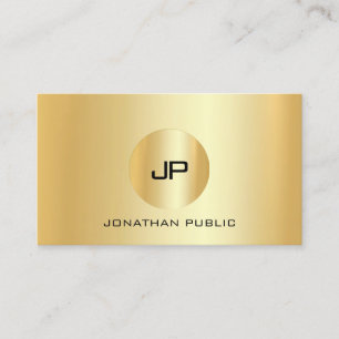 エレガント金ゴールドルックモダンプロフェッショナルモノグラム 名刺