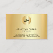 エレガント金ゴールドルックモダンプロフェッショナルモノグラム 名刺 (裏面)