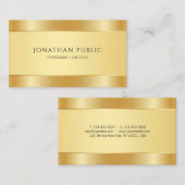 エレガント金ゴールドルックモダンミニマルテンプレート 名刺 (正面/裏面)