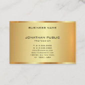 エレガント金ゴールドルックモノグラムイニシャルパーソナライズされた 名刺 (裏面)