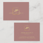 エレガント金ゴールドルックモノグラムプロフェッショナルモダン 名刺 (正面/裏面)