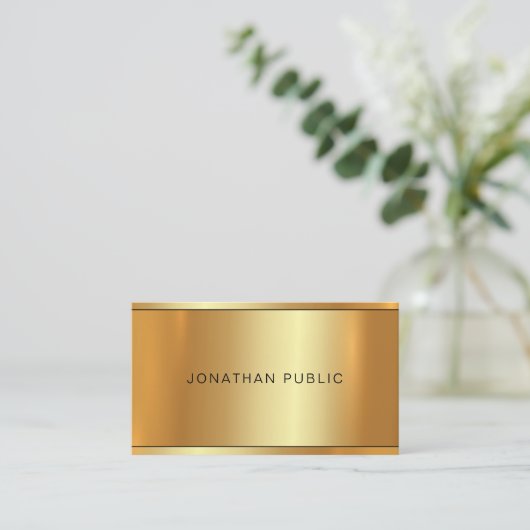 エレガント金ゴールドルックライトプロフェッショナルプモダンラン 名刺 (スタンド正面)