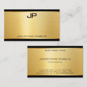 エレガント金ゴールドルックラグジュアリーグラマーモダンテンプレート 名刺 (正面/裏面)