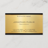 エレガント金ゴールドルックラグジュアリーグラマーモダンテンプレート 名刺 (裏面)