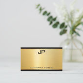 エレガント金ゴールドルックラグジュアリーグラマーモダンテンプレート 名刺 (スタンド正面)