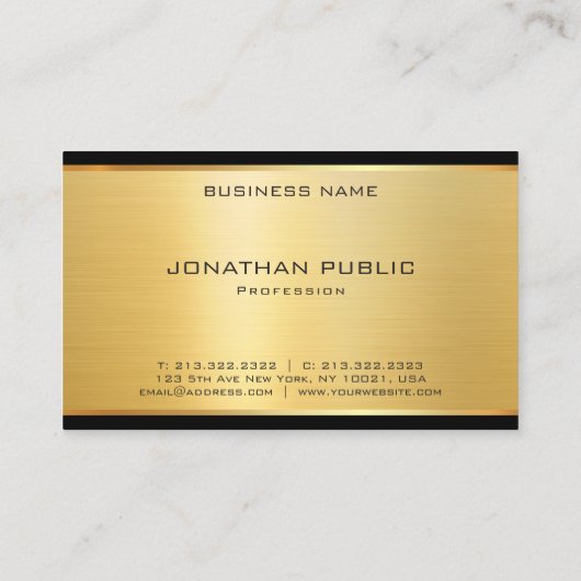 エレガント金ゴールドルッモダンクラグジュアリーグラマーテンプレート 名刺 (裏面)