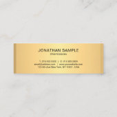 エレガント金ゴールドルッモダンシンプルクテンプレート スキニー名刺 (裏面)