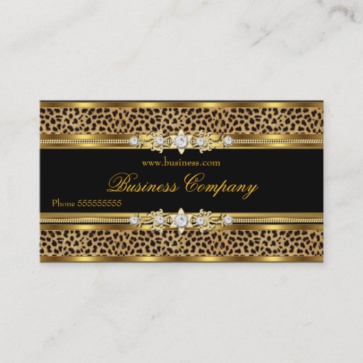 エレガント金ゴールドレオパード華美ブ最高のク 名刺 (正面)