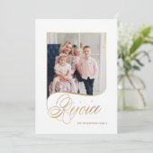 エレガント金ゴールドレジョイス書道台本の写真 シーズンカード (スタンド正面)