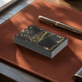 エレガント金ゴールドレタープロフェッショナル 名刺