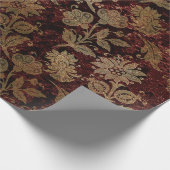 エレガント金ゴールドレッドダ王室のマスクの花柄 ラッピングペーパー (角)