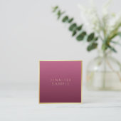 エレガント金ゴールドレッドモダンプロフェッショナル芸術的ルクセ スクエア名刺 (スタンド正面)