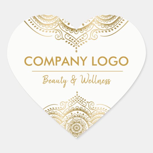 エレガント金ゴールドレ華美ース曼荼羅 ハートシール (正面)