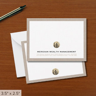 エレガント金ゴールドロゴBusiness Note Card ノートカード
