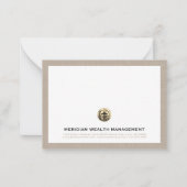 エレガント金ゴールドロゴBusiness Note Card ノートカード (正面)