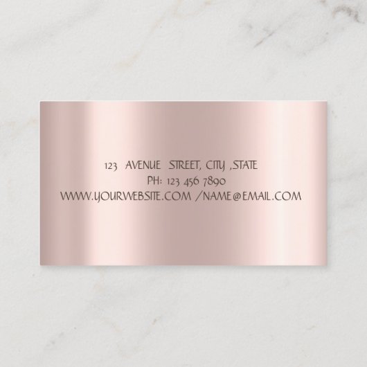 エレガント金ゴールドロータスバラ金ゴールドヨガインストラクター 名刺 (裏面)