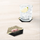 エレガント金ゴールドロータスフラワーヨガインストラクター ペーパーコースター (インサイチュ)