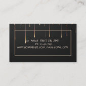 エレガント金ゴールドロータス金ゴールドストライプドリップスヨガ 名刺 (裏面)