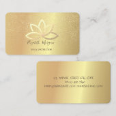エレガント金ゴールドロータス金ゴールド紙吹雪ヨガインストラクター 名刺 (正面/裏面)