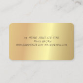 エレガント金ゴールドロータス金ゴールド紙吹雪ヨガインストラクター 名刺 (裏面)