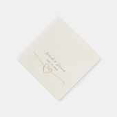 エレガント金ゴールドロープハート結婚 スタンダードカクテルナプキン (角)