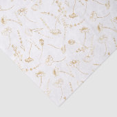 エレガント金ゴールドワイルドフラワースケッチシンプルフローラ 薄葉紙 (詳細)