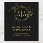 エレガント金ゴールドワインラベル ワインラベル (シングルラベル)