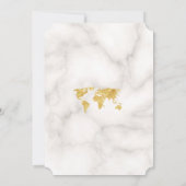 エレガント金ゴールドワールドマップデスティネーションウェディング 招待状 (裏面)