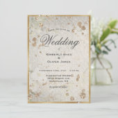 エレガント金ゴールドヴィンテージウェディング招待状 招待状 (スタンド正面)