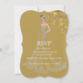 エレガント金ゴールドヴィンテージス結婚ワーズブライダルシャワー 招待状 (裏面)