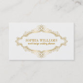 エレガント金ゴールドヴィンテージフローラフレーム 名刺 (正面)
