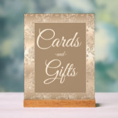 エレガント金ゴールドヴィンテージブライダルシャワーカードギフト アクリルサイン (ニュートラル)