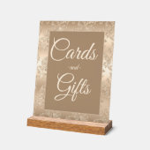 エレガント金ゴールドヴィンテージブライダルシャワーカードギフト アクリルサイン (傾斜)
