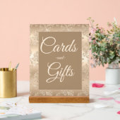 エレガント金ゴールドヴィンテージブライダルシャワーカードギフト アクリルサイン (ウェディング)