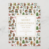 エレガント金ゴールドヴィンテージレトロ シーズンカード (正面/裏面)