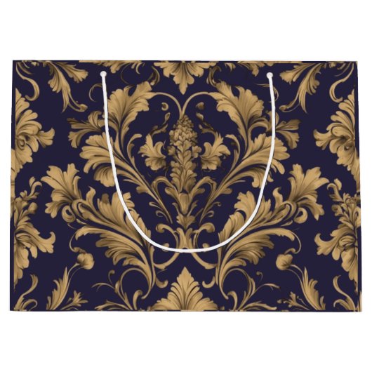 エレガント金ゴールドヴィンテージ抱き枕 ラージペーパーバッグ (正面)