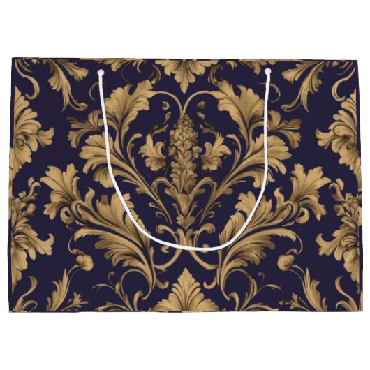 エレガント金ゴールドヴィンテージ抱き枕 ラージペーパーバッグ (裏面)