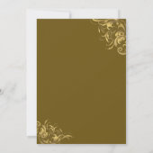 エレガント金ゴールドヴィンテージ旋回結婚式招待状 (裏面)