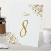 エレガント金ゴールドヴィンテージ結婚渦 台座サイン (インサイチュ)