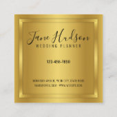 エレガント金ゴールド上の金ゴールドミニマル編集可能 スクエア名刺 (裏面)