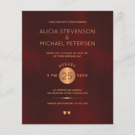 エレガント金ゴールド予算結婚式招待状