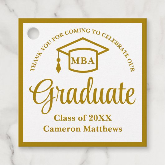 エレガント金ゴールド事業学校卒業党 フェイバータグ (正面)