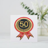 エレガント金ゴールド五十招待状 招待状 (スタンド正面)