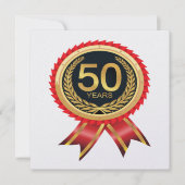 エレガント金ゴールド五十招待状 招待状 (正面)