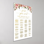 エレガント金ゴールド付きアルファベ実在ル席表 箔ポスター (レイダウン)