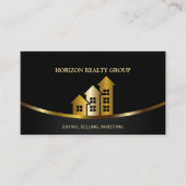 エレガント金ゴールド付きハウスアロー実在ロゴ 名刺 (正面)