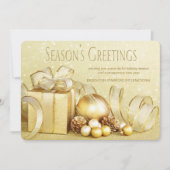 エレガント金ゴールド企業のクリスマスカード シーズンカード (正面)