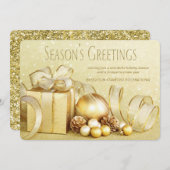 エレガント金ゴールド企業のクリスマスカード シーズンカード (正面/裏面)