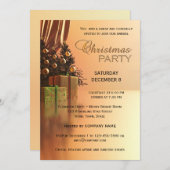 エレガント金ゴールド企業のクリスマスパーティの招待状 招待状 (正面/裏面)