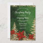 エレガント金ゴールド企業のグリッター 招待状 (正面)